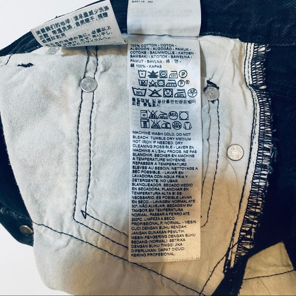 BLACK 501 LEVIS HIGH-RISE CUT-OFF SHORTS Sz 28 - Picture 12 of 13